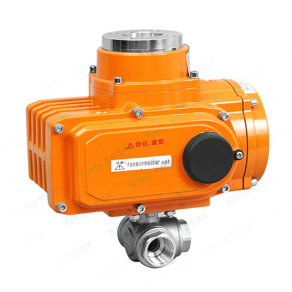 Explosion-proof electric three-way thread buckle ball valve