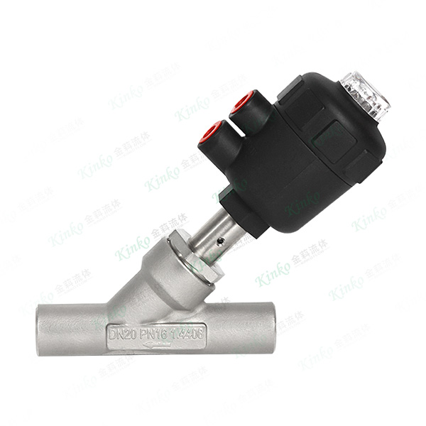 Pneumatic welding angle seat valve - large