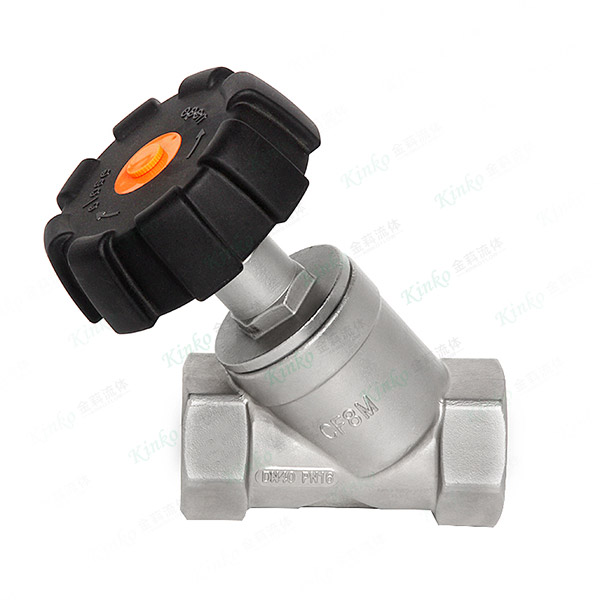 Manual internal thread angle seat valve