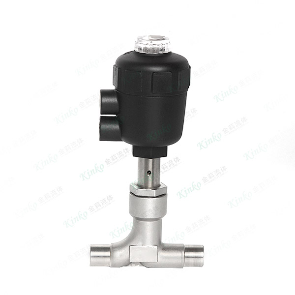 Welding angle seat valve