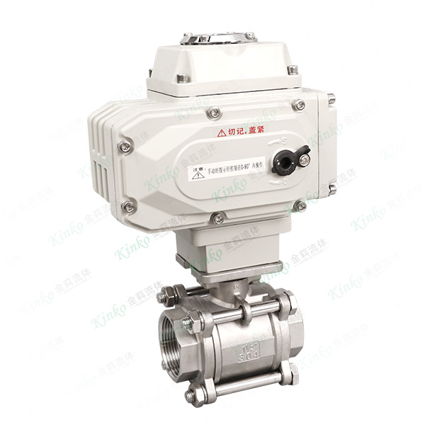 Electric three-piece silk buckle ball valve