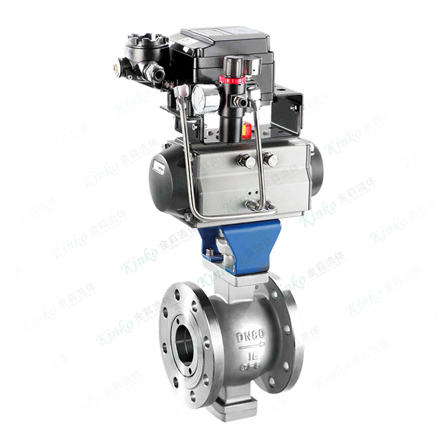 Pneumatic flange V-type ball valve