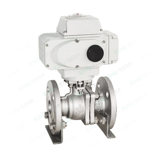 Two-piece electric flange ball valve
