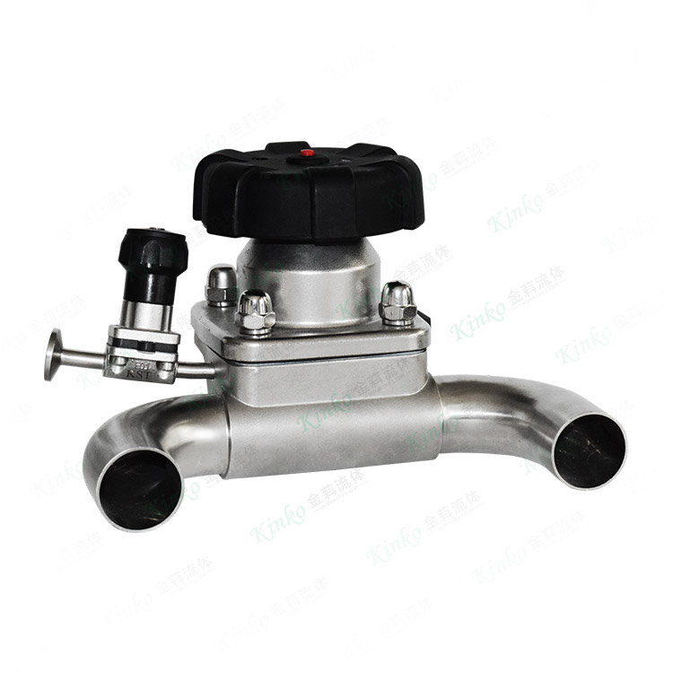 Manual U-type three-way welded diaphragm valve