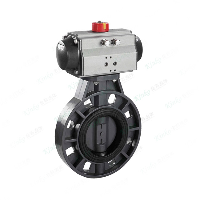 Pneumatic plastic butterfly valve