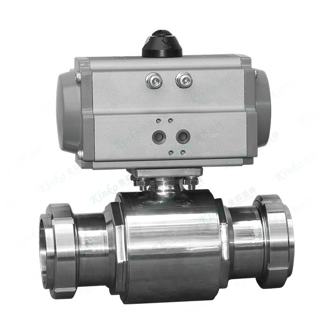 Pneumatic sanitary ball valve
