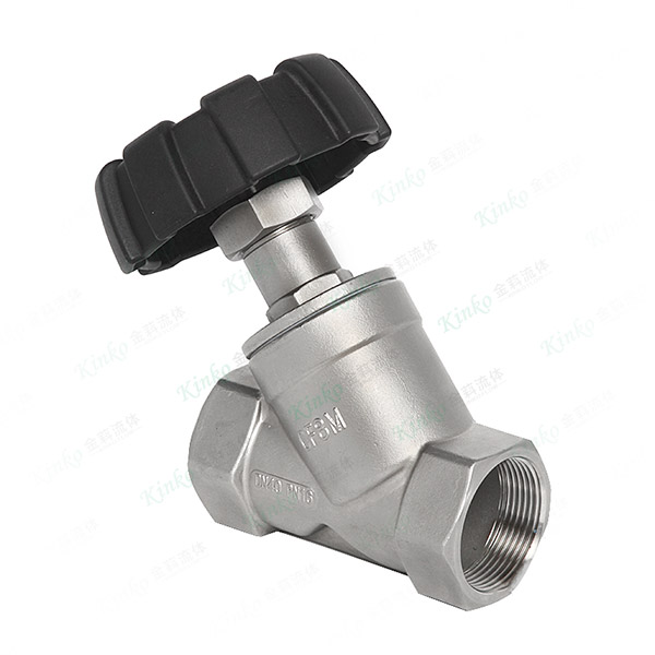 Manual internal thread angle seat valve